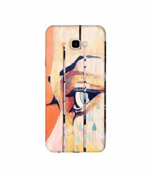 Amazon Brand - Solimo Designer Potrat On Wood 3D Printed Hard Back Case Mobile Cover for Samsung Galaxy J4 Plus