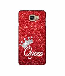 Amazon Brand - Solimo Designer Queen On Red Glitter 3D Printed Hard Back Case Mobile Cover for Samsung Galaxy A9 Pro