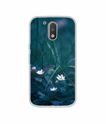 Amazon Brand - Solimo Designer White Flower UV Printed Soft Back Case Mobile Cover for Motorola Moto G4 Plus