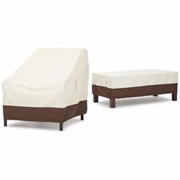 AmazonBasics Lounge Deep-Seat Patio Cover (Set of 2) WITH AmazonBasics Coffee Table Patio Cover