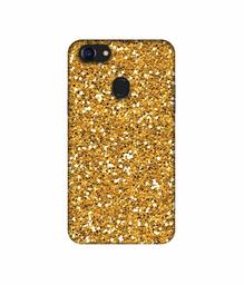 Amazon Brand - Solimo Designer Golden Sparkle UV Printed Soft Back Case Mobile Cover for Oppo F5