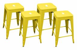 Amazon Brand – Ravenna Home Decorah Stackable Metal Kitchen Counter Bar Stools, 24