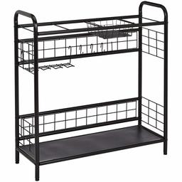 AmazonBasics Sporting Goods Storage Organizer Shelf - Black (Renewed)