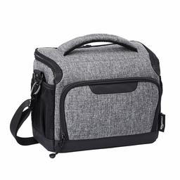 AmazonBasics Compact Camera Shoulder Bag for SLR/DSLR - 10 x 9 x 4 Inches, Gray, with Waterproof Rain Cover