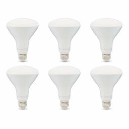 AmazonBasics 65W Equivalent, Soft White, Dimmable, 10,000 Hour Lifetime, BR30 LED Light Bulb | 6-Pack