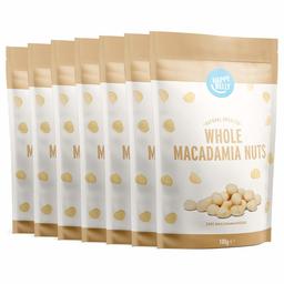 Amazon Brand - Happy Belly Whole Macadamia Nuts, 7 x 100g