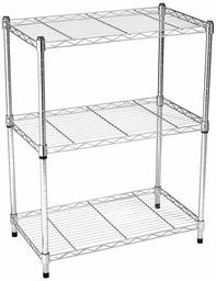 AmazonBasics 3-Shelf Shelving Unit - Chrome (Certified Refurbished)