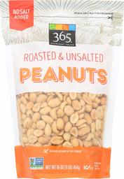 365 Everyday Value, Peanuts, Roasted & Unsalted, 16 oz