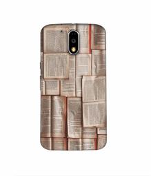 Amazon Brand - Solimo Designer Books Texture 3D Printed Hard Back Case Mobile Cover for Motorola Moto G4 Plus