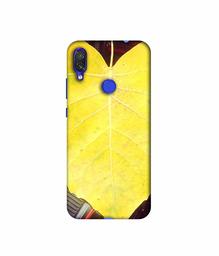 Amazon Brand - Solimo Designer Yellow Leaf 3D Printed Hard Back Case Mobile Cover for Xiaomi Redmi Note 7 Pro