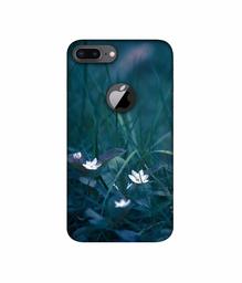 Amazon Brand - Solimo Designer White Flower 3D Printed Hard Back Case Mobile Cover for Apple iPhone 8 Plus (with Logo Cut)