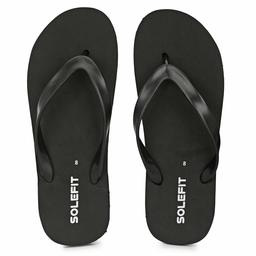 Solefit Men's Black Slippers-7 UK (41 EU) (SLFT-0077)