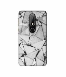 Amazon Brand - Solimo Designer Wooden Triangles 3D Printed Hard Back Case Mobile Cover for Nokia 6.1 Plus