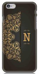 Amazon Brand - Solimo Designer Black Pattern Alphabet-N 3D Printed Hard Back Case Mobile Cover for Apple iPhone 6s