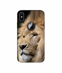 Amazon Brand - Solimo Designer Lion 3D Printed Hard Back Case Mobile Cover for Apple iPhone X (Logo Cut)