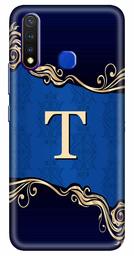 Amazon Brand - Solimo Designer Blue Pattern Alphabet-T 3D Printed Hard Back Case Mobile Cover for Vivo Y19 / Vivo U20