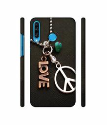 Amazon Brand - Solimo Designer Love and Peace 3D Printed Hard Back Case Mobile Cover for Huawei P30 Lite