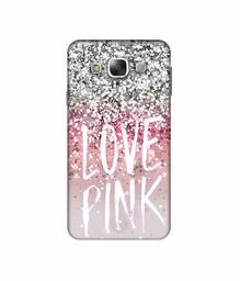 Amazon Brand - Solimo Designer Love Pink 3D Printed Hard Back Case Mobile Cover for Samsung Galaxy E5