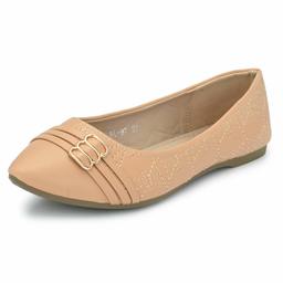 Flavia Women's Beige Ballet Flats-9 UK (41 EU) (10 US) (FL-97/BGE)