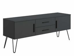 AmazonBasics - 2-Door 2-Drawer TV Stand, 140 x 40 x 56 cm, Dark Grey