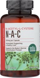 Whole Foods Market, N-A-C N-Acetyl-L-Cysteine 500mg, 100 ct