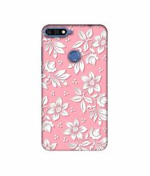 Amazon Brand - Solimo Designer White Flower Pattern 3D Printed Hard Back Case Mobile Cover for Huawei Honor 7A