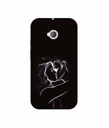 Amazon Brand - Solimo Designer Kissing Couple 3D Printed Hard Back Case Mobile Cover for Motorola Moto E 2nd Generation