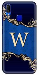 Amazon Brand - Solimo Designer Blue Pattern Alphabet-W 3D Printed Hard Back Case Mobile Cover for Vivo Y93