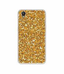 Amazon Brand - Solimo Designer Golden Sparkle UV Printed Soft Back Case Mobile Cover for Oppo A37