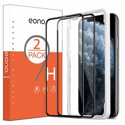 Eono Essentials Verre Trempé Compatible avec iPhone 11Pro/X/XS Couverture Complète Film Protection Ecran avec Outil d’Installation Solide Anti-Rayures Haute Définition [5.8 Pouces, Lot de 2]