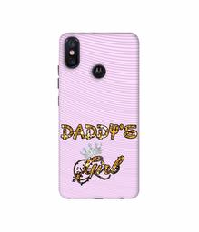 Amazon Brand - Solimo Designer Daddy's Girl in Glitter Pattern 3D Printed Hard Back Case Mobile Cover for Motorola One Power