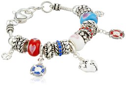 Nautical Silver-Tone Charm Bracelet, 7.5