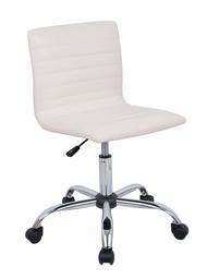 AmazonBasics Modern, Low-Back, Adjustable, Swivel, Armless Office Task Desk Chair with Casters, White