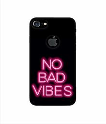 Amazon Brand - Solimo Designer No Bad Vibes 3D Printed Hard Back Case Mobile Cover for Apple iPhone 7 (with Logo Cut)