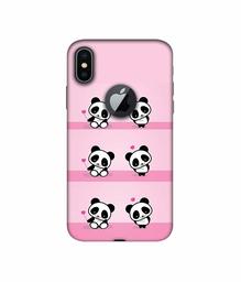 Amazon Brand - Solimo Designer Panda Pattern 3D Printed Hard Back Case Mobile Cover for Apple iPhone X (Logo Cut)