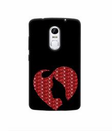 Amazon Brand - Solimo Designer Heart Shape Lady with Glitter 3D Printed Hard Back Case Mobile Cover for Lenovo Vibe X3