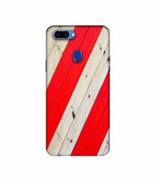 Amazon Brand - Solimo Designer Red and Cream Color Wood 3D Printed Hard Back Case Mobile Cover for Oppo A5