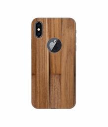 Amazon Brand - Solimo Designer Wooden Art 3D Printed Hard Back Case Mobile Cover for Apple iPhone Xs Max (Logo Cut)