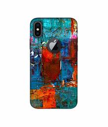 Amazon Brand - Solimo Designer Rectangle Color 3D Printed Hard Back Case Mobile Cover for Apple iPhone X (Logo Cut)