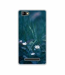 Amazon Brand - Solimo Designer White Flower UV Printed Soft Back Case Mobile Cover for Lyf Flame 8