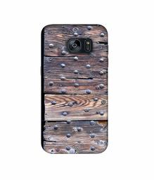 Amazon Brand - Solimo Designer Wooden Blocks Check 3D Printed Hard Back Case Mobile Cover for Samsung Galaxy S7 Edge