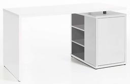 Amazon Brand - Movian 1-Door, 2-Shelf Desk, 140 x 74 x 69 cm, High Gloss White