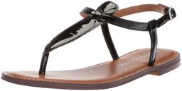 206 Collective Cameron Flat Thong Sandal, Pelle Verniciata Nera, 5.5 M US