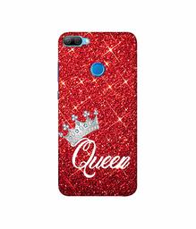 Amazon Brand - Solimo Designer Queen On Red Glitter 3D Printed Hard Back Case Mobile Cover for Huawei Honor 9N