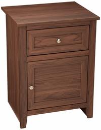 AmazonBasics Classic Wood Nightstand End Table with Cabinet - Walnut