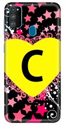 Amazon Brand - Solimo Designer Heart Pattern Alphabet-C 3D Printed Hard Back Case Mobile Cover for Samsung Galaxy M21 / M30s