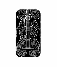 Amazon Brand - Solimo Designer White Gitar On Black 3D Printed Hard Back Case Mobile Cover for Motorola Moto E 2nd Generation