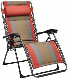 Amazon Basic Lounge Beach Chair with Padded Zero Gravity Outdoor 65x29.5x44.1