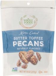 WHOLE FOODS MARKET Butter Toffee Pecans, 12 Ounce (Pack of 12)