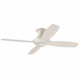 Amazon Brand – Stone & Beam Modern Remote Control Flush Mount Ceiling Fan With Integrated LED Light - 52 x 52 x 11.54 Inches, White